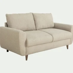Canapé 3 places fixe en tissu - beige alpilles
