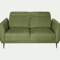 Canapé 2 places fixe en tissu memphis avec fonction avance-recul - vet cèdre
