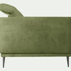 Canapé 2 places fixe en tissu memphis avec fonction avance-recul - vet cèdre