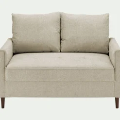 Canapé 2 places fixe en tissu Loft - beige roucas