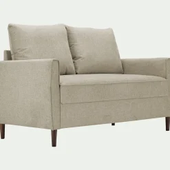 Canapé 2 places fixe en tissu Loft - beige roucas