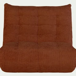 Canapé 2 places fixe en tissu chenille - brun rustrel