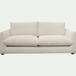 Canapé 3 places fixe en tissu Raven - blanc écru