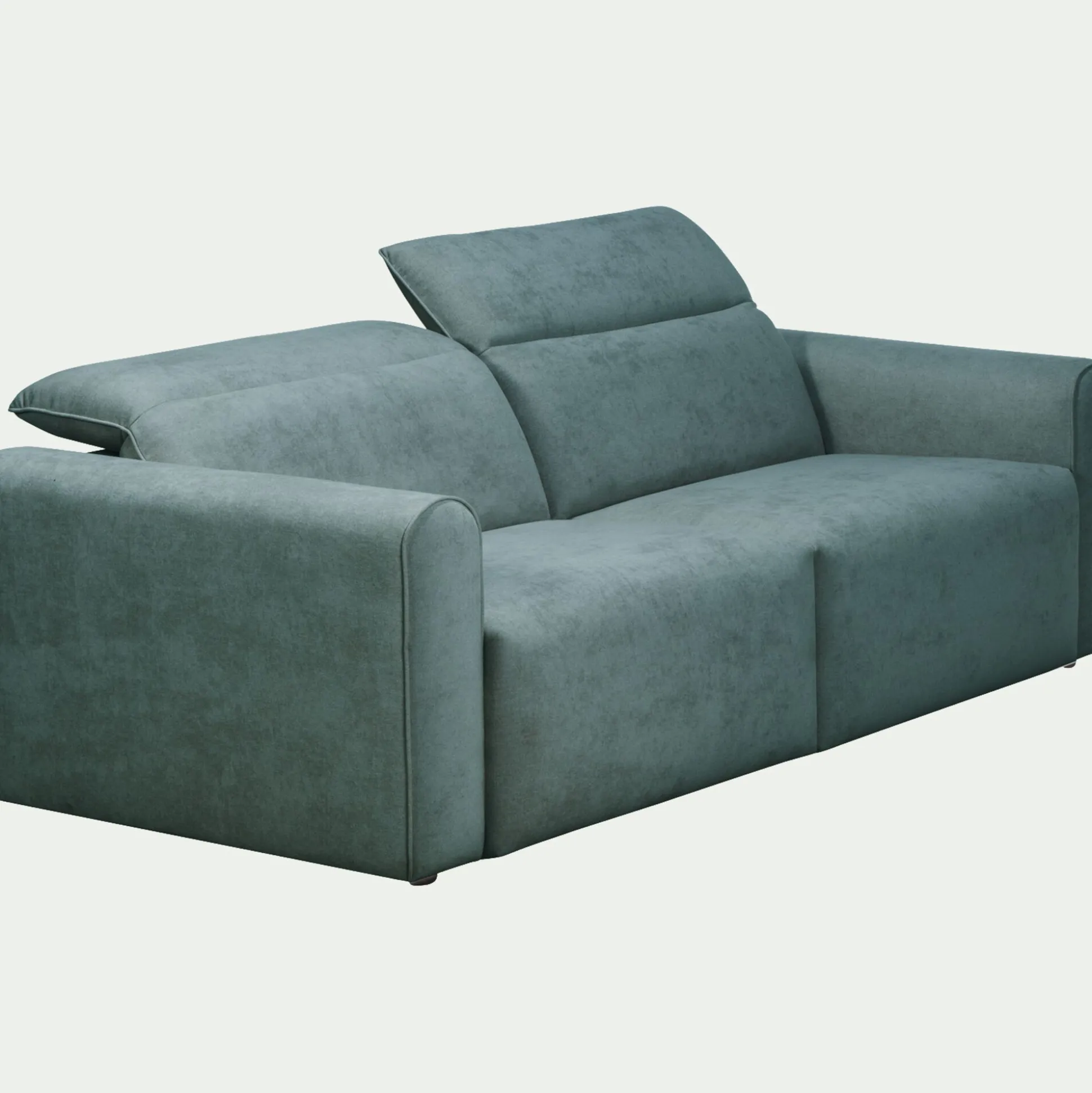 Canapé 3 places fixe en tissu - bleu niolon