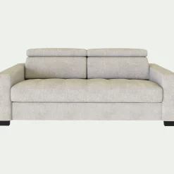 Canapé 2 places fixe en tissu monclar avec accoudoirs 20cm - beige roucas