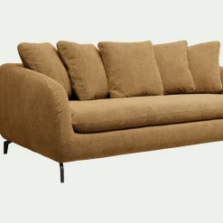 Canapé 4 places fixe en tissu tramé - bronze