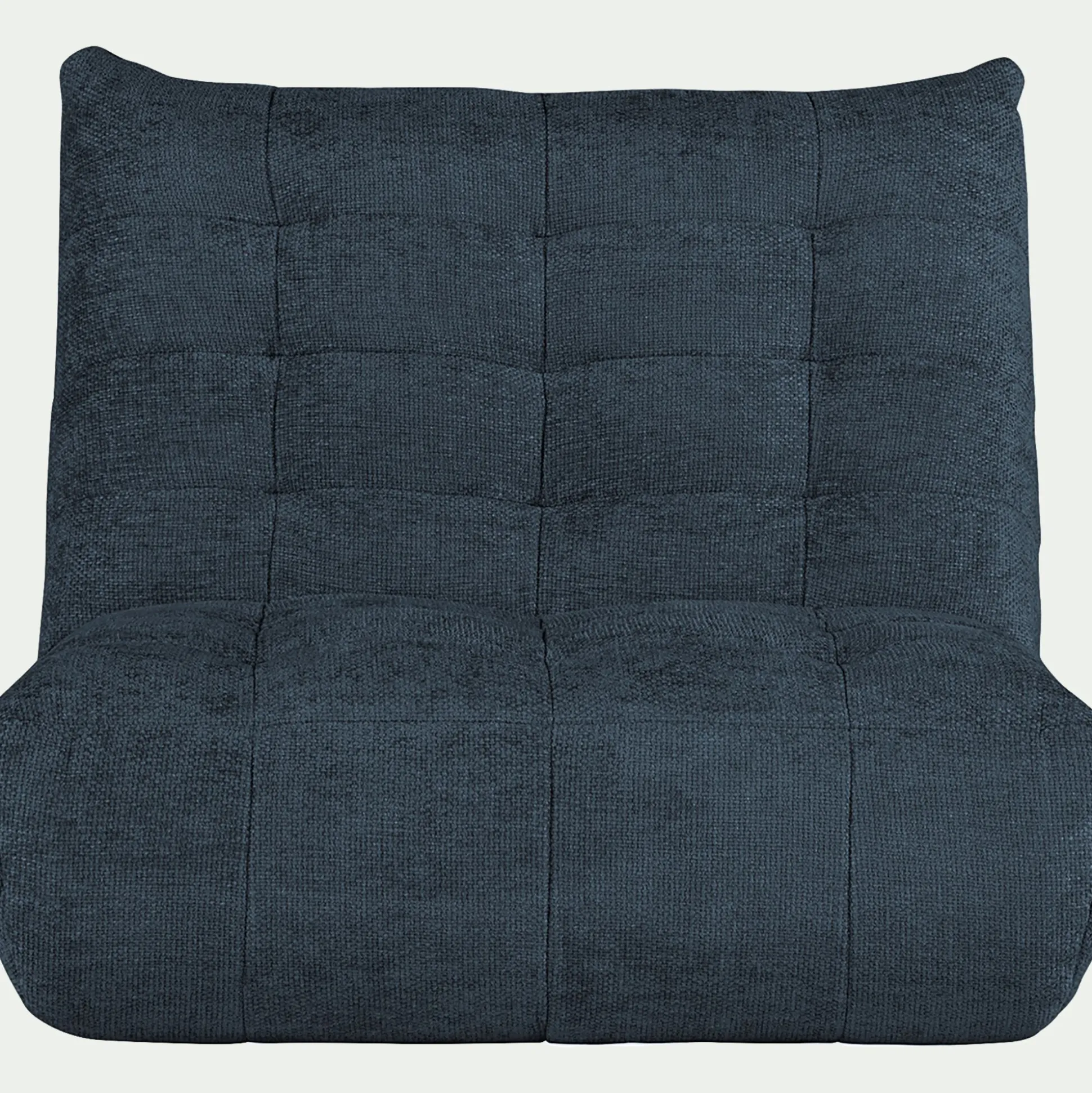 Canapé 2 places fixe en tissu chenille - bleu marine