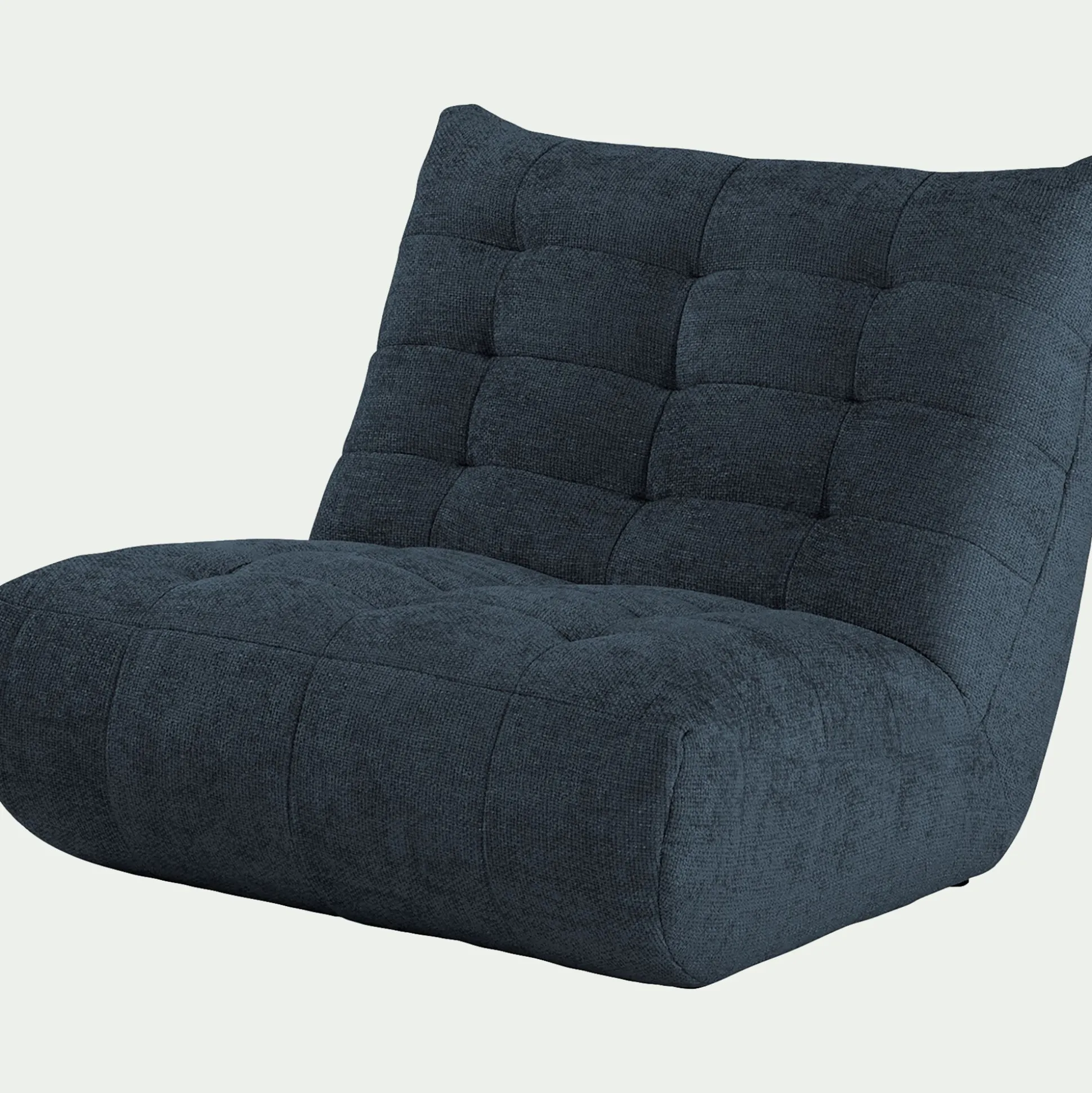 Canapé 2 places fixe en tissu chenille - bleu marine