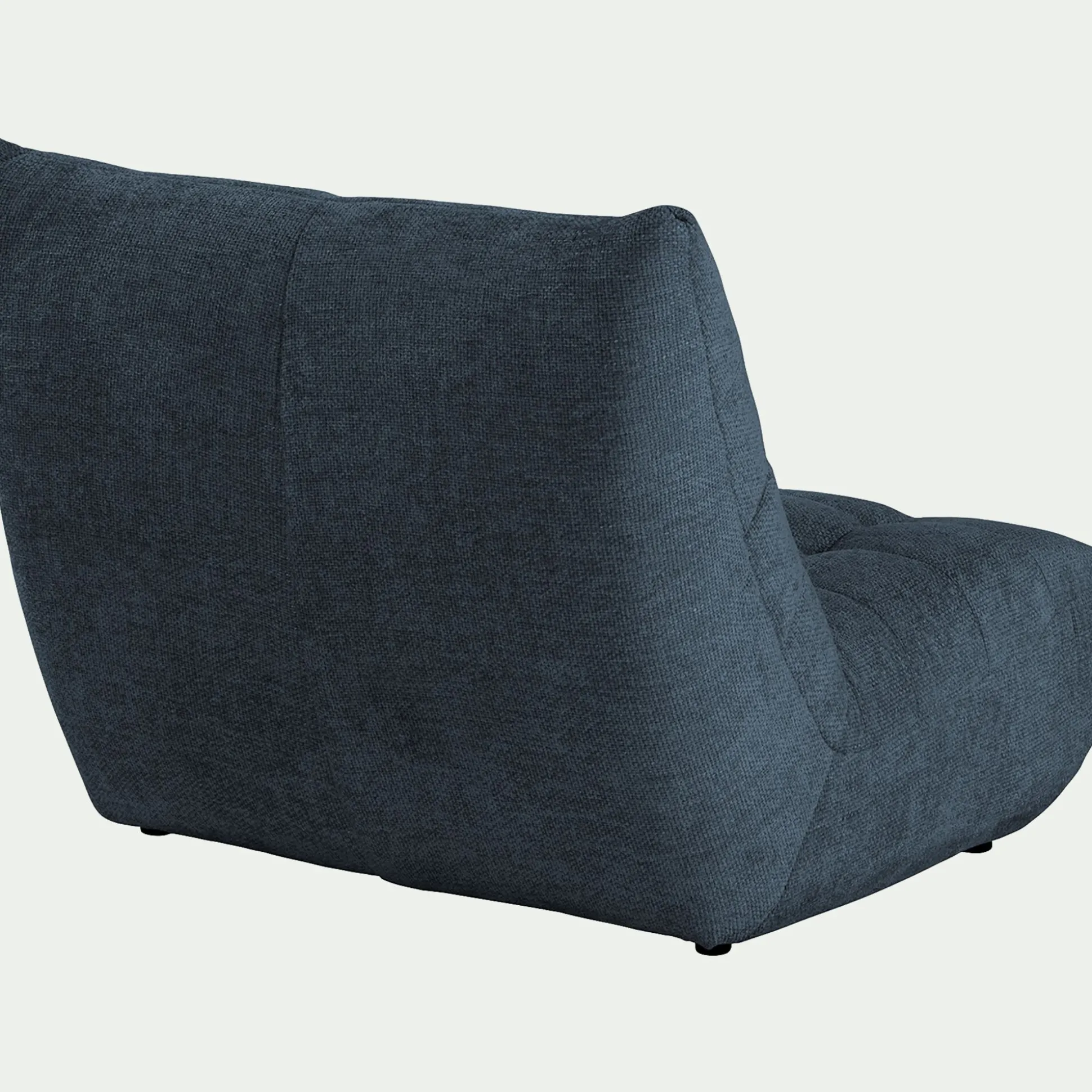 Canapé 2 places fixe en tissu chenille - bleu marine