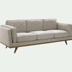 Canapé 3 places fixe en tissu - beige