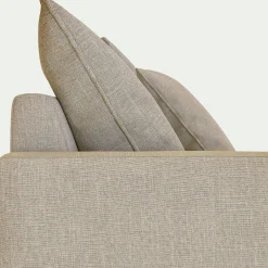 Canapé 4 places fixe en tissu - beige alpilles