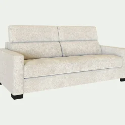 Canapé 3 places fixe en tissu Genesis avec accoudoirs 15cm - blanc ventoux