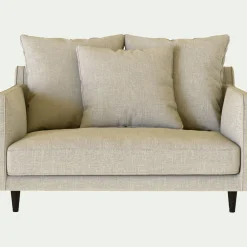 Canapé 1.5 places fixe en tissu mixte - beige alpilles