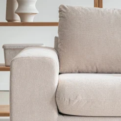 Canapé 3 places fixe en tissu crown - beige roucas