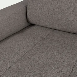 Canapé 2 places fixe en tissu pop avec accoudoirs 15cm - taupe