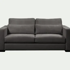 Canapé 3 places fixe en tissu Bloq - gris anthracite