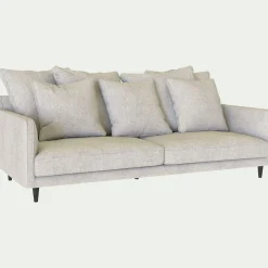 Canapé 4 places fixe en tissu monclar - beige roucas