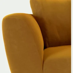 Canapé 3 places fixe en velours Velvet - jaune argan