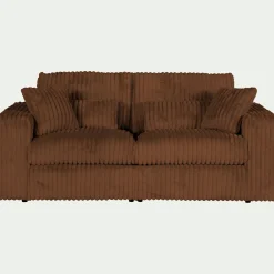 Canapé 5 places fixe en velours côtelé Bita - brun rustrel