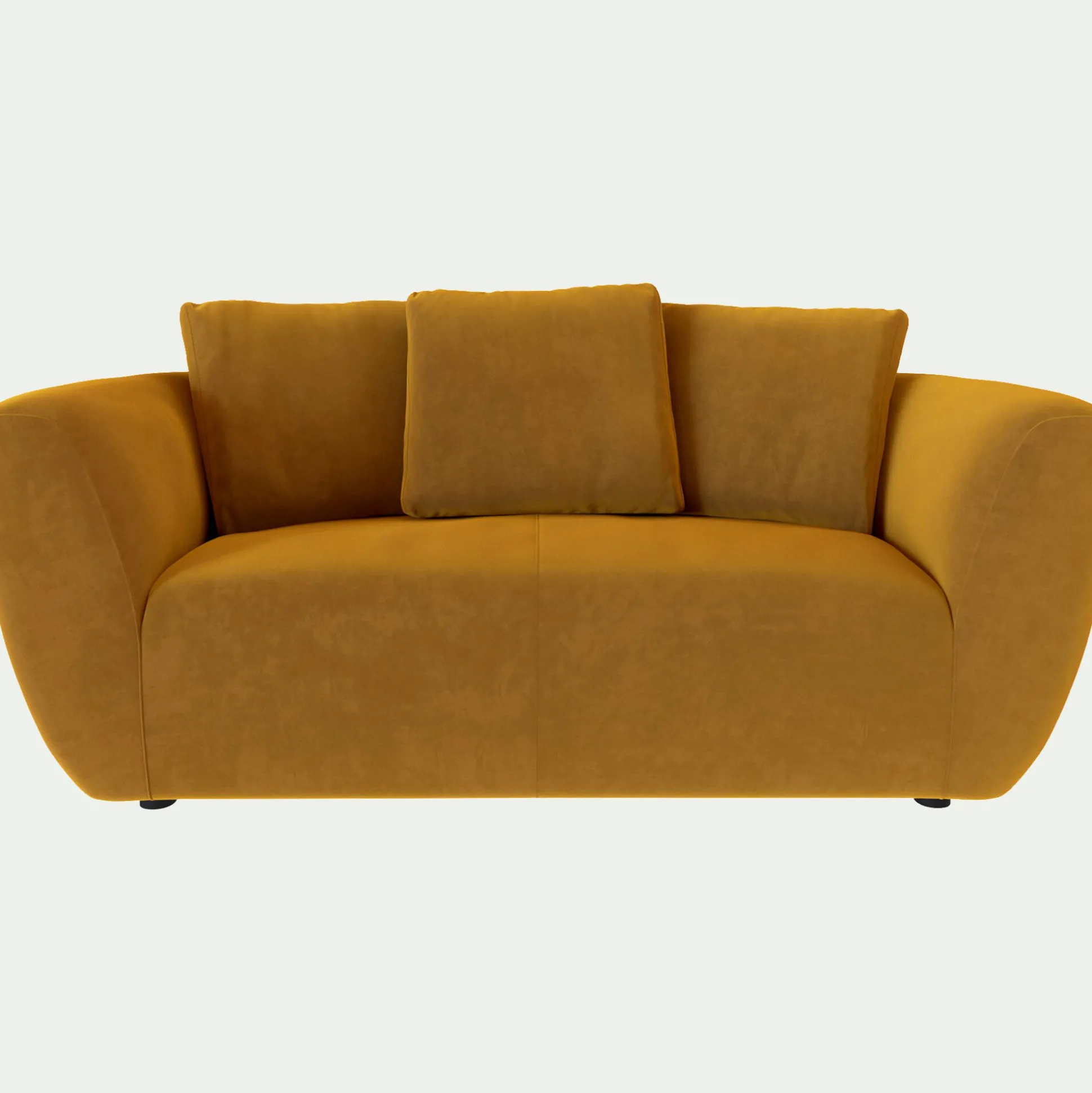 Canapé 2 places fixe en velours Velvet - jaune argan