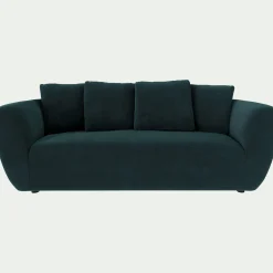 Canapé 3 places fixe en velours Velvet - bleu foncé