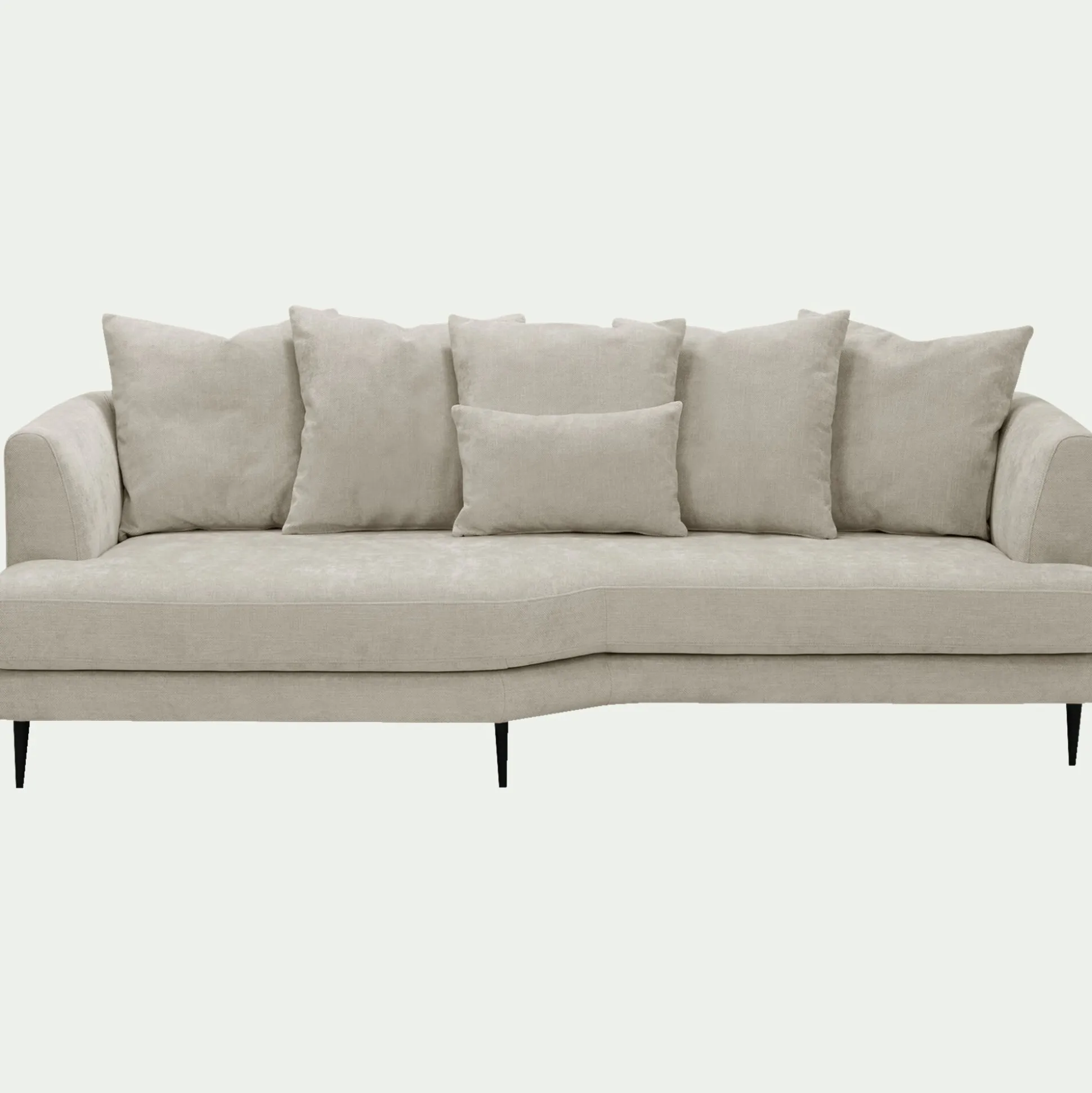 Canapé 5 places fixe gauche en tissu cannes - beige roucas