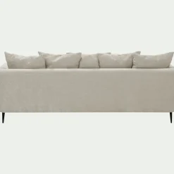 Canapé 5 places fixe gauche en tissu cannes - beige roucas