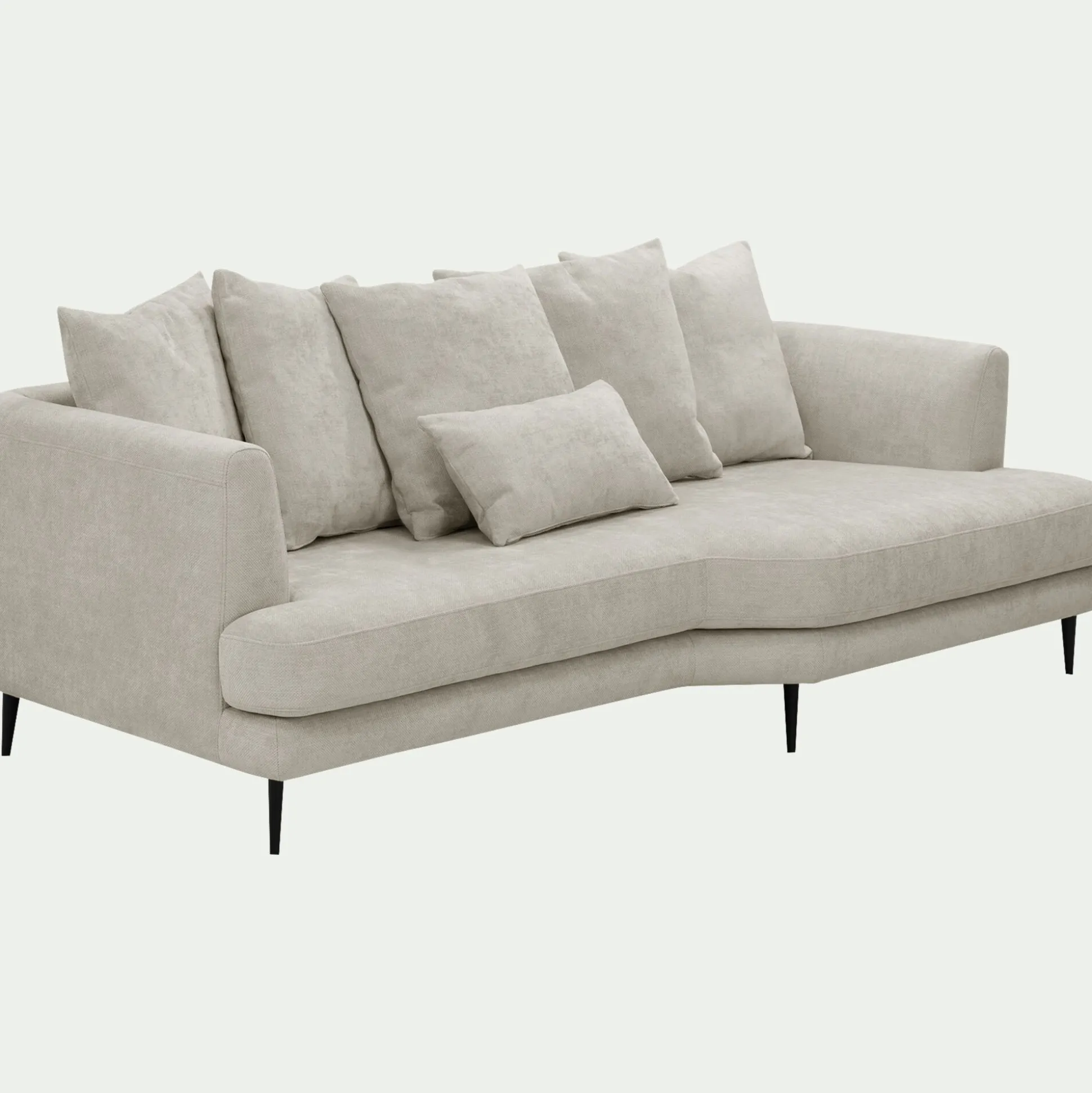 Canapé 5 places fixe gauche en tissu cannes - beige roucas