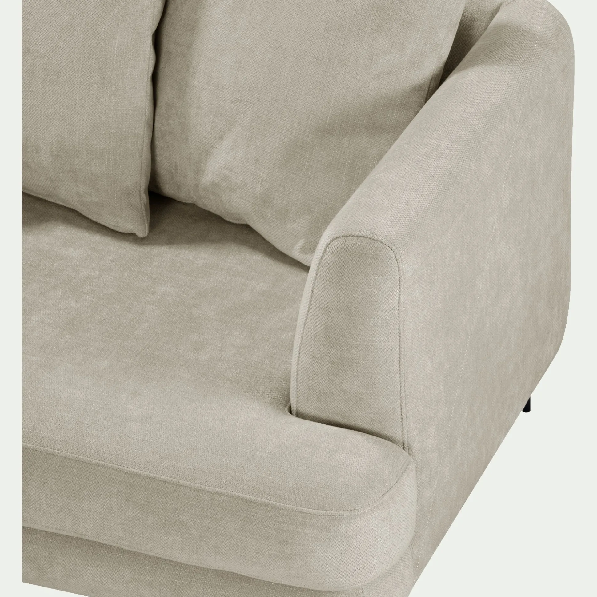 Canapé 5 places fixe gauche en tissu cannes - beige roucas