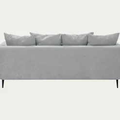 Canapé 3 places fixe gauche en tissu Cannes - gris