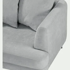 Canapé 3 places fixe gauche en tissu Cannes - gris