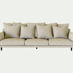 Canapé 6 places fixe tissu mixte - beige alpilles