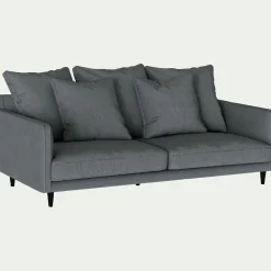 Canapé 3 places fixe tissu mixte - gris ardoise