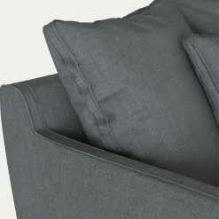 Canapé 2 places fixe tissu mixte - gris ardoise