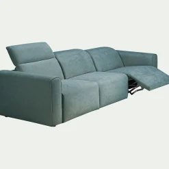 Canapé 5 places relax droit en tissu - bleu niolon