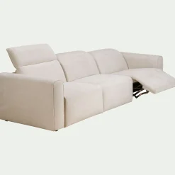 Canapé 5 places relax droit en tissu - beige roucas