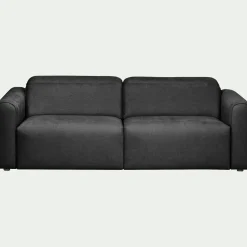 Canapé 3 places relax droit en tissu - gris anthracite