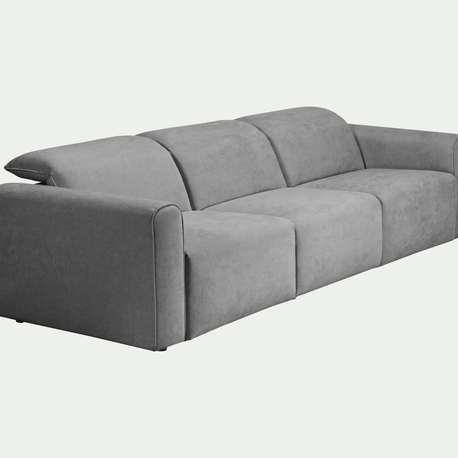 Canapé 5 places relax droit en tissu - gris moyen