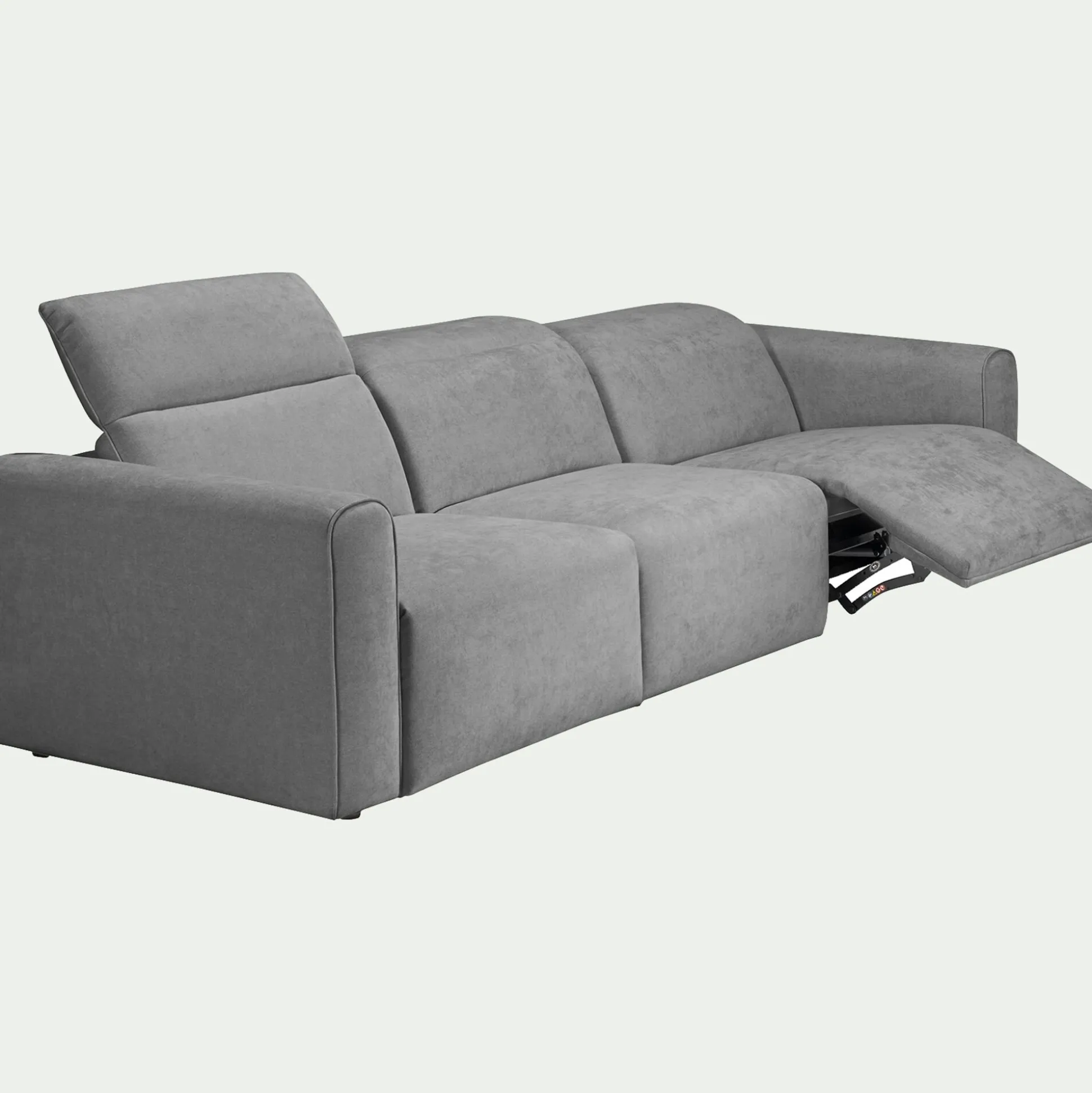 Canapé 5 places relax droit en tissu - gris moyen