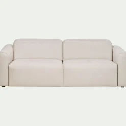 Canapé 3 places relax droit en tissu - beige roucas