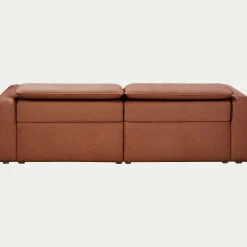 Canapé 3 places relax droit en tissu - brun rustrel