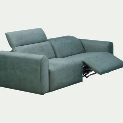 Canapé 3 places relax droit en tissu - bleu niolon