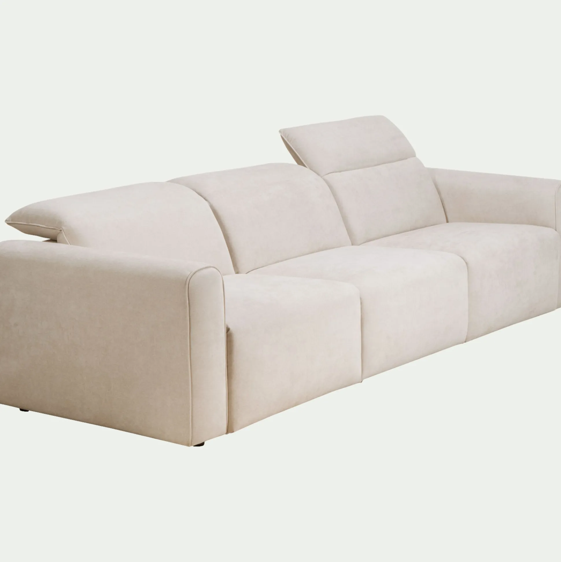 Canapé 5 places relax gauche en tissu - beige roucas