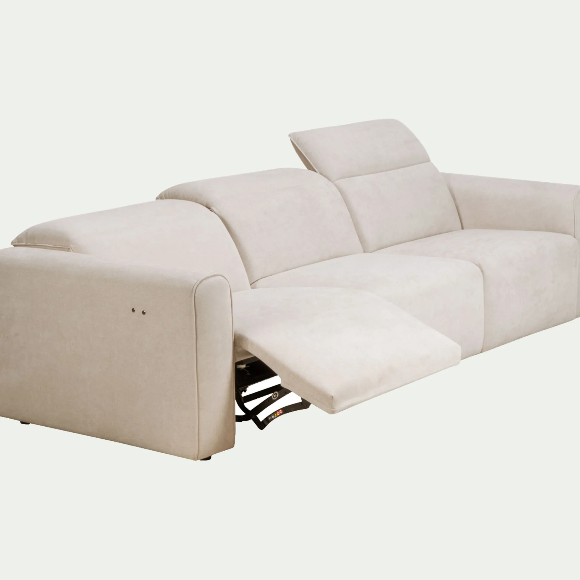 Canapé 5 places relax gauche en tissu - beige roucas