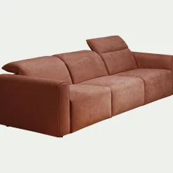 Canapé 5 places relax gauche en tissu - brun rustrel