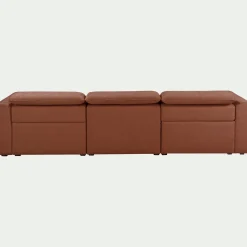 Canapé 5 places relax gauche en tissu - brun rustrel