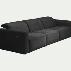 Canapé 5 places relax gauche en tissu - gris anthracite