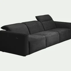 Canapé 5 places relax gauche en tissu - gris anthracite