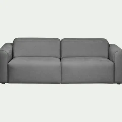 Canapé 3 places relax gauche en tissu - gris moyen