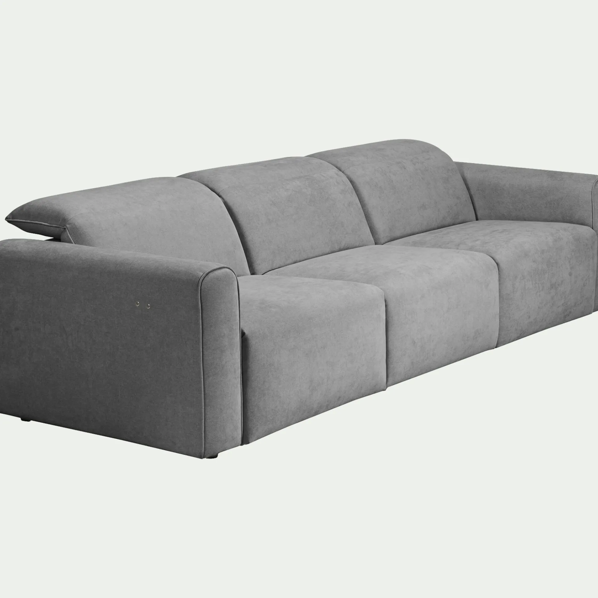 Canapé 5 places relax gauche en tissu - gris moyen